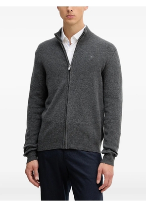 Hackett elbow-patch cardigan - Grey