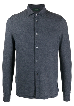 Zanone striped-print long-sleeved shirt - Blue