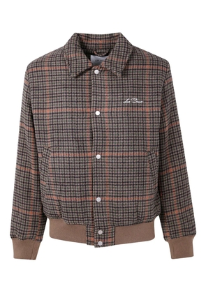 Les Deux houndstooth-pattern wool bomber jacket - Brown