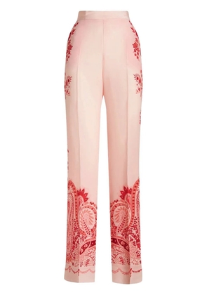 ETRO paisley-print silk trousers - Orange