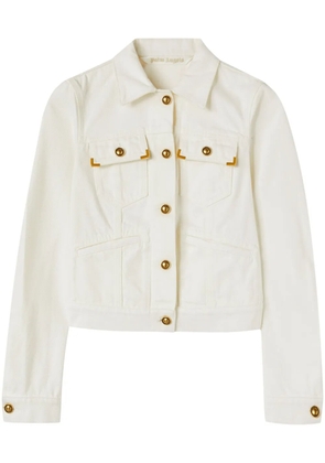Palm Angels spread-collar denim jacket - White