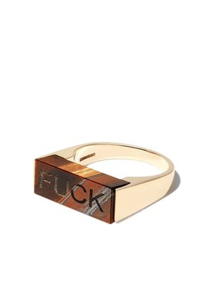 LUIS MORAIS 14kt yellow gold tiger eye ring