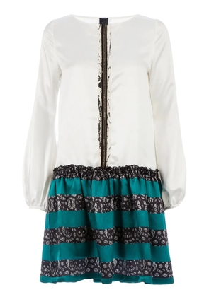 Twisty Parallel Universe contrast shirt dress - White