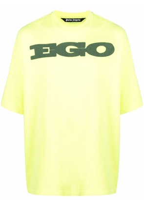 Palm Angels Ego-print drop-shoulder T-shirt - Yellow