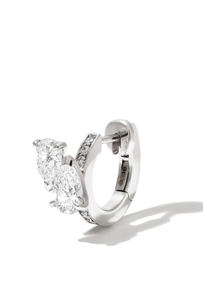 Repossi 18kt white gold Serti diamond huggie earring - Silver