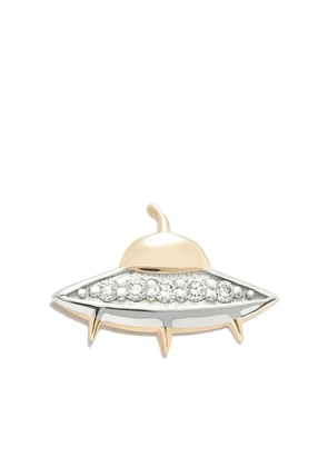 Sydney Evan 14kt yellow gold Flying Saucer diamond stud earring