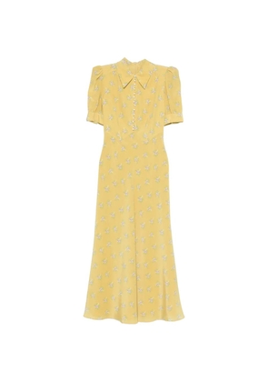Alessandra Rich collared floral maxi dress - Yellow