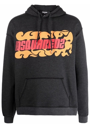 DSQUARED2 logo-print relaxed hoodie - Grey