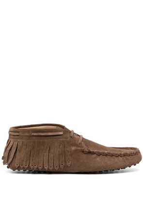 Tod's Gommino fringe-trim desert boots - Brown