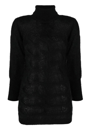 GRETA BOLDINI Astro cable-knit roll-neck dress - Black
