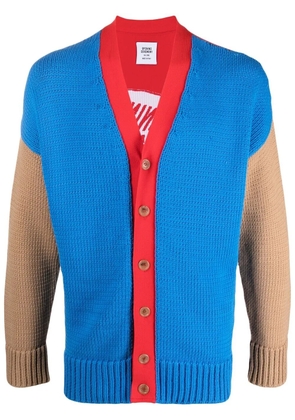 Opening Ceremony colour-block logo cardigan - Blue