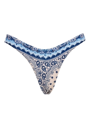 Agua Bendita Avy paisley-print bikini bottom - Blue