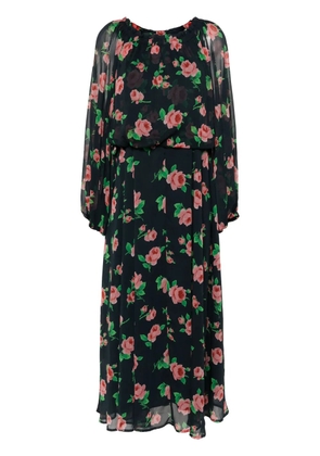 ROTATE BIRGER CHRISTENSEN floral-print chiffon maxi dress - Blue