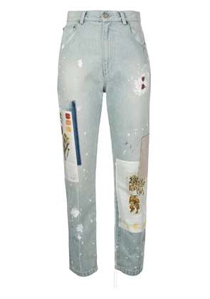 Monse Batnical patchwork straight-leg jeans - Blue