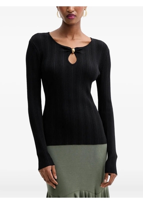 MARCIANO by GUESS keyhole cut-out ribbed top - Black