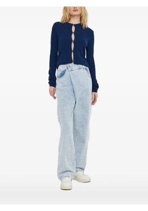 lovechild ribbed button cardigan - Blue