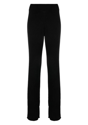 Fabiana Filippi ribbed-knit flared trousers - Black