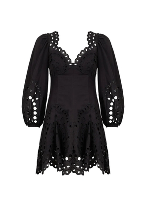 Charo Ruiz Ibiza Esmare scalloped embroidered mini dress - Black