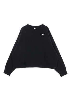 Nike logo-embroidered cotton-blend sweater - Black