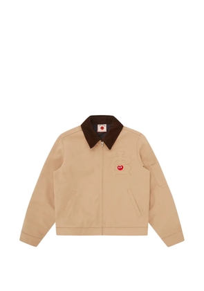 ICECREAM appliqued corduroy-collar jacket - Neutrals