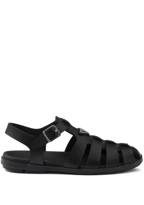 Prada triangle-logo sandals - Black