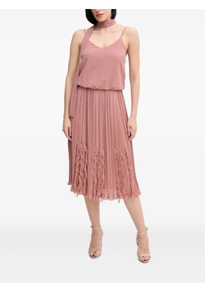 Sandro Ferrone pleated fringe midi dress - Pink