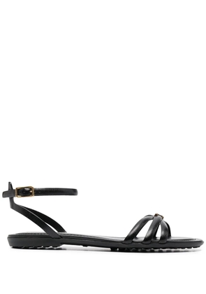 Tod's logo-plaque flat sandals - Black