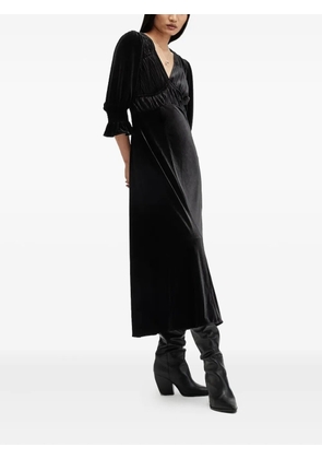 AllSaints Ani pleated velvet midi dress - Black