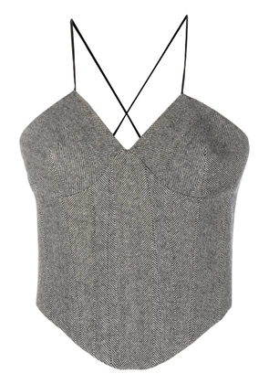 Ermanno Scervino herringbone wool top - Black