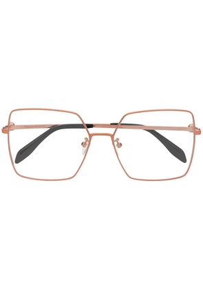 Alexander McQueen Eyewear oversize frame glasses - Gold