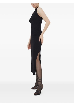 IVY OAK Klaudia ribbed split midi dress - Black