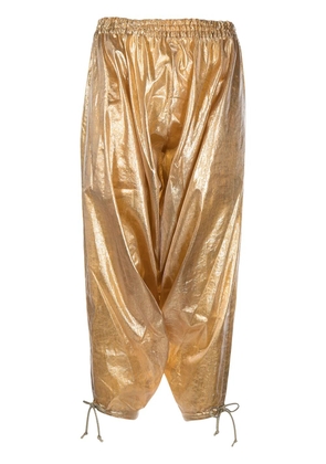 Junya Watanabe cropped drop-crotch trousers - Gold