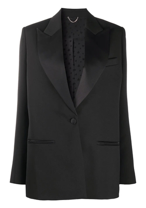 Magda Butrym satin lapel blazer - Black