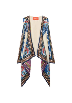 La DoubleJ open-front scarf-detail gilet - Neutrals