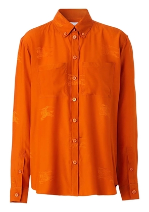 Burberry logo-embroidered long-sleeve shirt - Orange