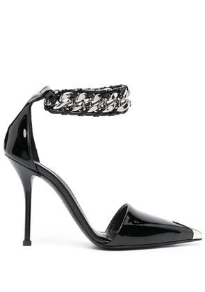 Alexander McQueen 105mm chain-trim leather pumps - Black