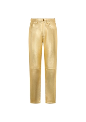 Philosophy Di Lorenzo Serafini leather button trousers - Gold