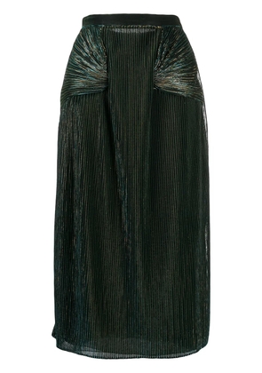 Marco De Vincenzo metallic pleated midi skirt - Blue
