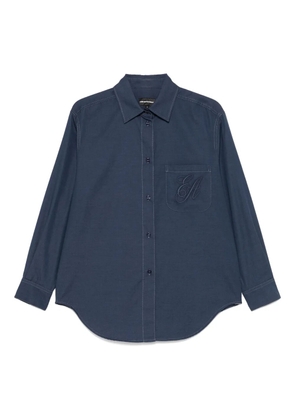 Emporio Armani logo-embroidered shirt - Blue
