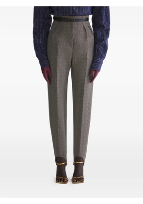 Mugler stirrup check trousers - Grey
