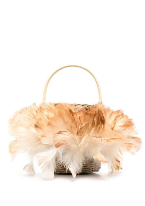 Gatti Jasmine feather-embellished bag - Neutrals