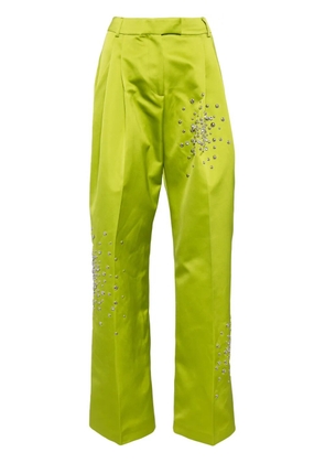 DES PHEMMES rhinestone-embellished trousers - Green
