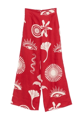 Cala de la Cruz Toya high-waist graphic trousers - Red