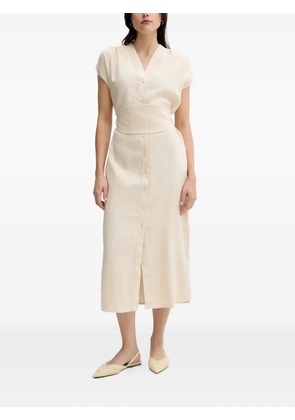 Pedro Del Hierro button-front belted midi dress - Neutrals