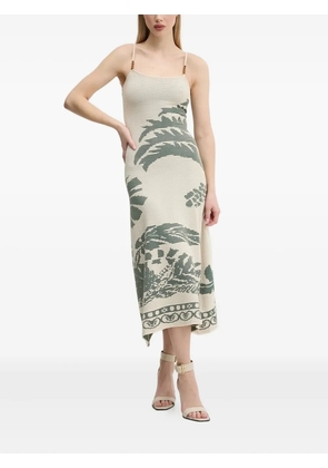 Desigual Marsella palm-textured midi dress - Neutrals