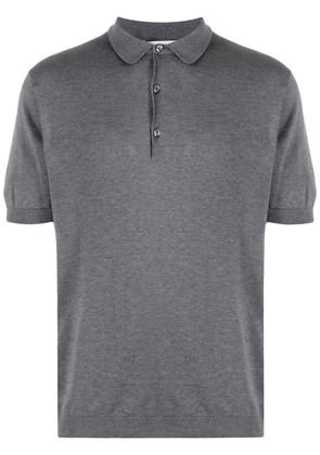 John Smedley Adrian ribbed-knit polo shirt - Grey