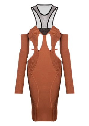 Nensi Dojaka cut-out halterneck midi dress - Brown