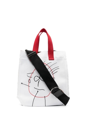 Plan C graphic-print waved tote bag - White