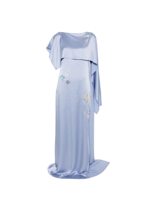 ERDEM draped floral maxi dress - Blue