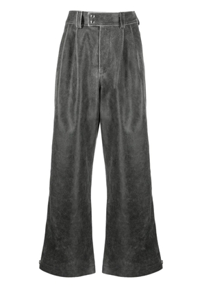 Vaquera belted suede wide-leg trousers - Black